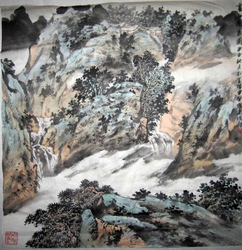 作者：倪建鸣重山春泉图￥：协商单击鼠标查看详细介绍！